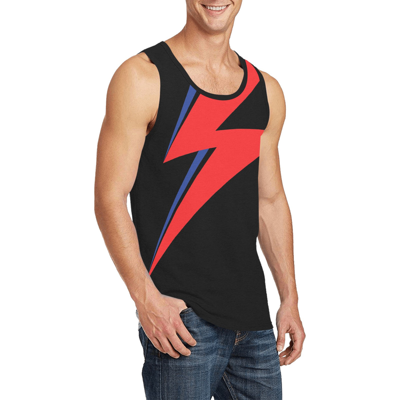 Bowie Thunderbolt Tank – Aladdin Sane Lightning Bolt Top