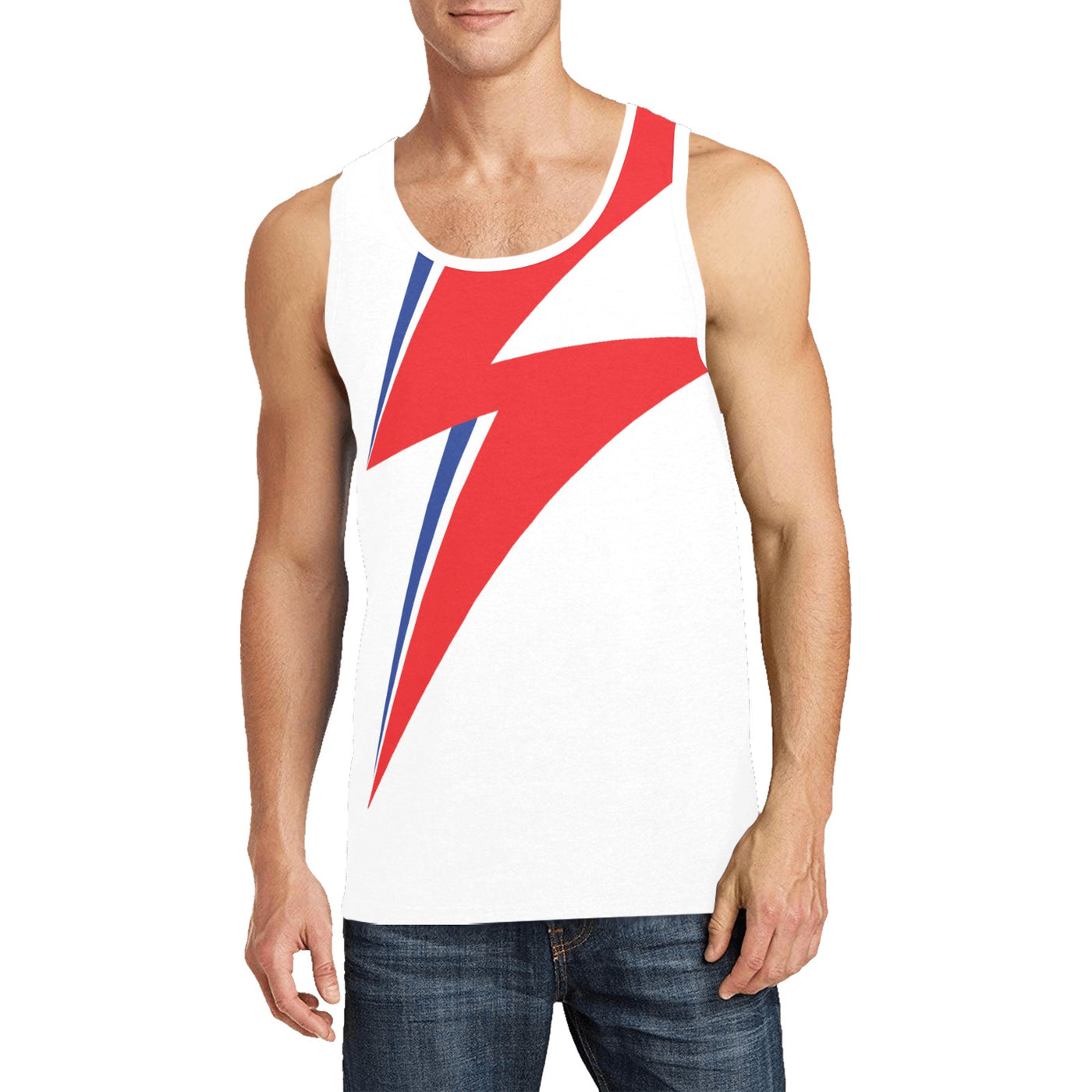 Bowie Thunderbolt Tank – Aladdin Sane Lightning Bolt Top
