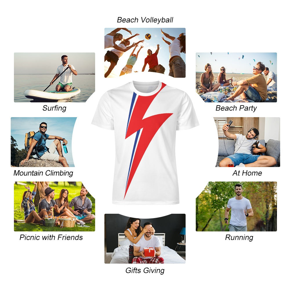 Bowie's Thunderbolt Aladdin Sane T-shirt Icy Silk