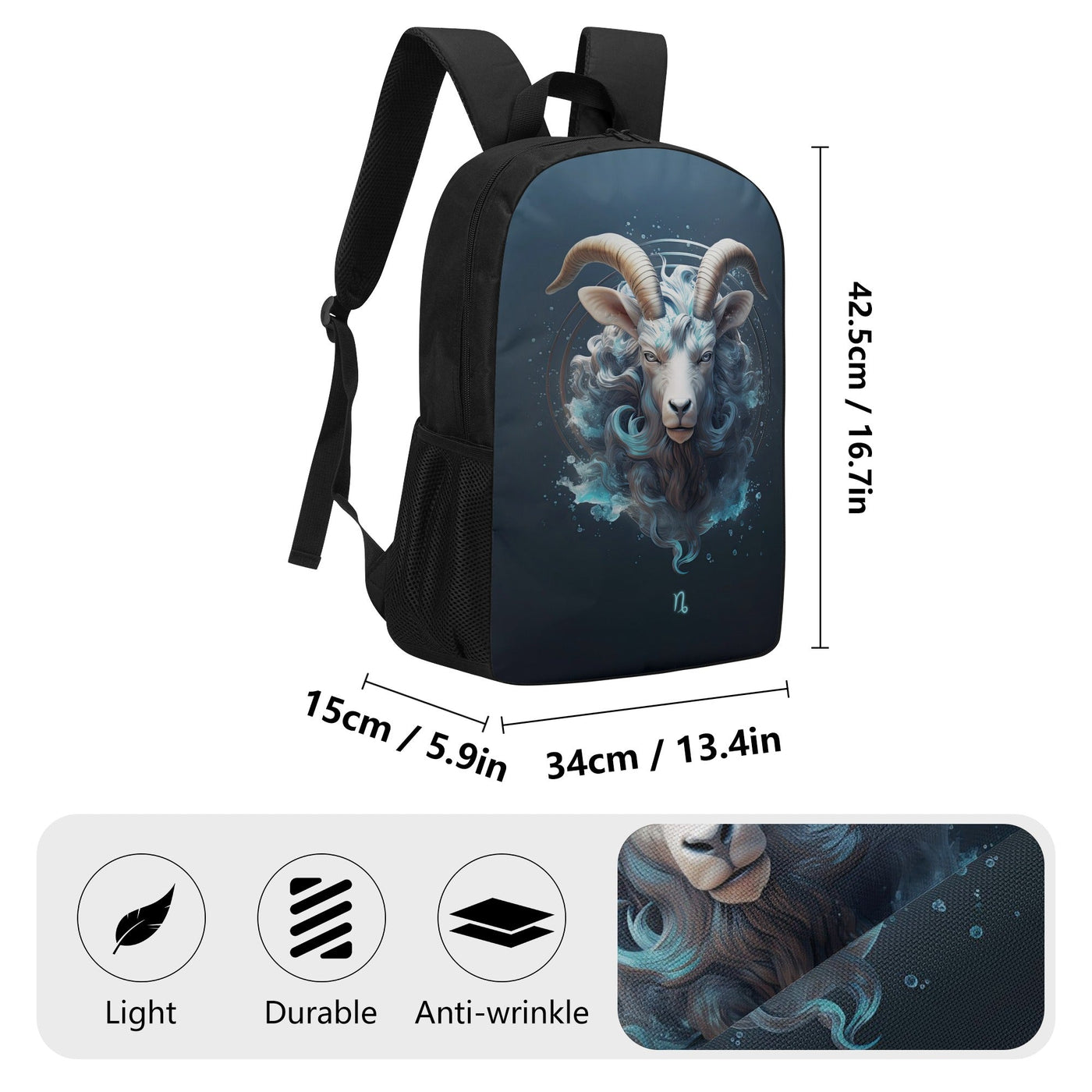 Capricorn Zodiac Sign 17'' Backpack