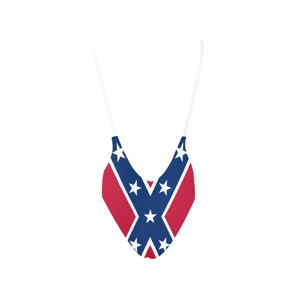 Confederate/Rebel Flag One piece Deep V Swimsuit