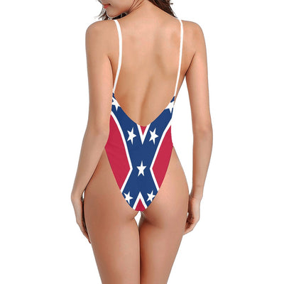 Confederate/Rebel Flag One piece Deep V Swimsuit
