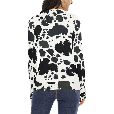 Cow Print Mock Neck Sweater