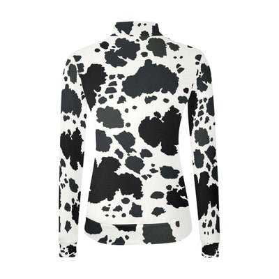 Cow Print Mock Neck Sweater