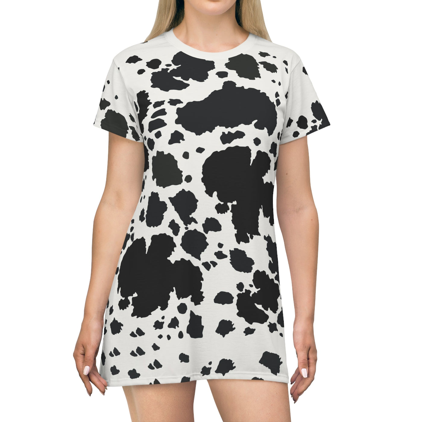 Cow Print T-shirt Dress, L Cow Print T-shirt Dress, L