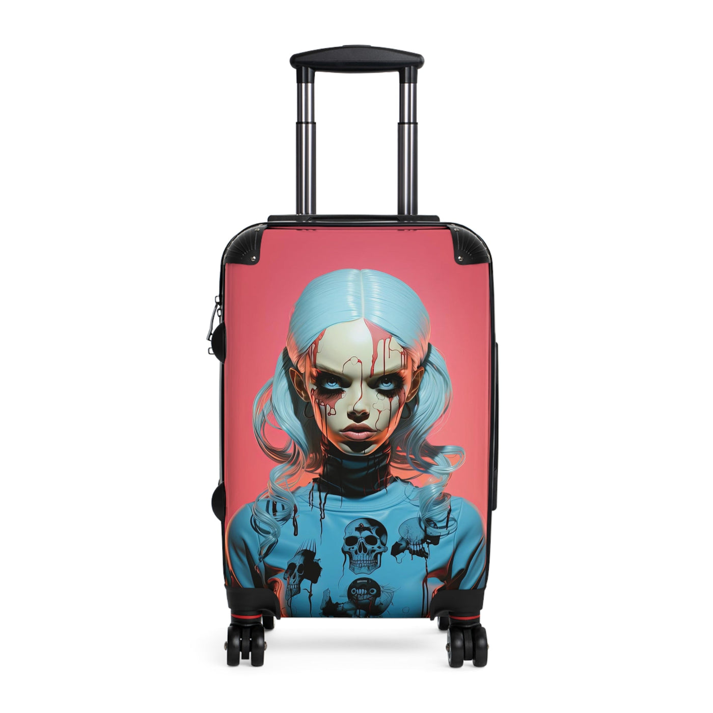 Creepy Futuristic Doll Pop Surreal Travel Suitcase Luggage