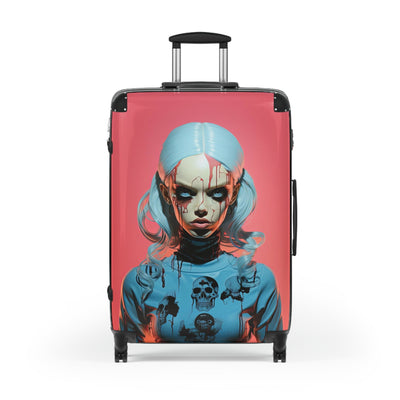 Creepy Futuristic Doll Pop Surreal Travel Suitcase Luggage