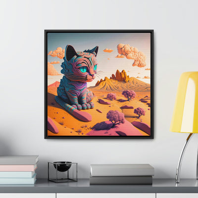 Cutie Cat: Surreal Baby Cat Art | Framed Wall Canvas