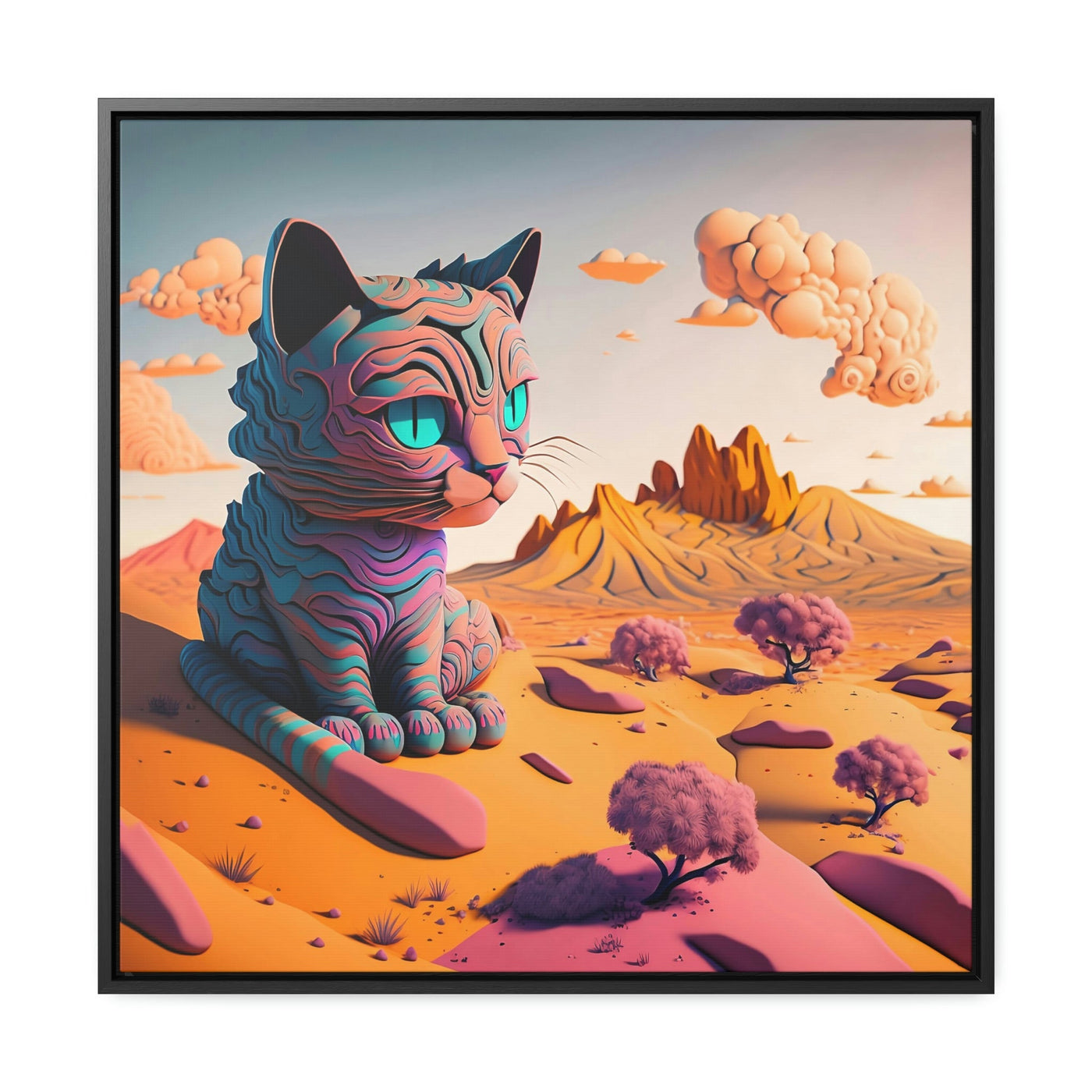 Cutie Cat: Surreal Baby Cat Art | Framed Wall Canvas