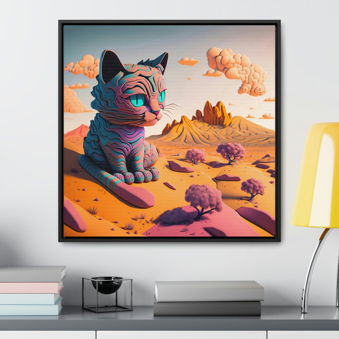 Cutie Cat: Surreal Baby Cat Art | Framed Wall Canvas