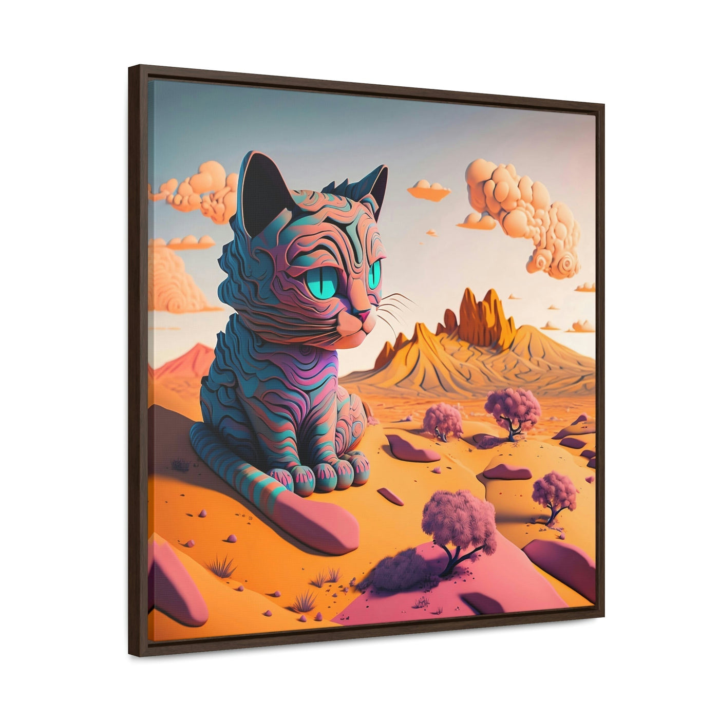 Cutie Cat: Surreal Baby Cat Art | Framed Wall Canvas