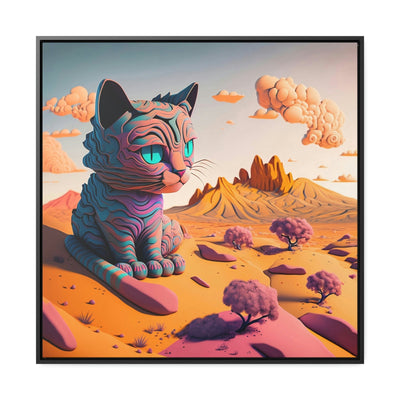 Cutie Cat: Surreal Baby Cat Art | Framed Wall Canvas