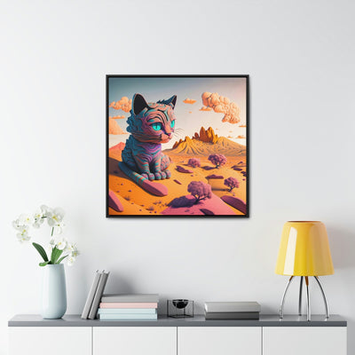 Cutie Cat: Surreal Baby Cat Art | Framed Wall Canvas