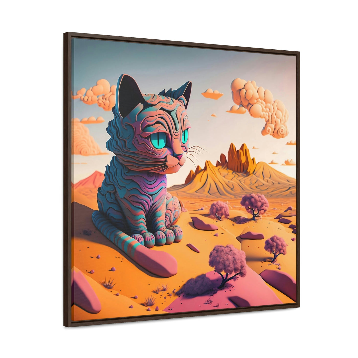 Cutie Cat: Surreal Baby Cat Art | Framed Wall Canvas