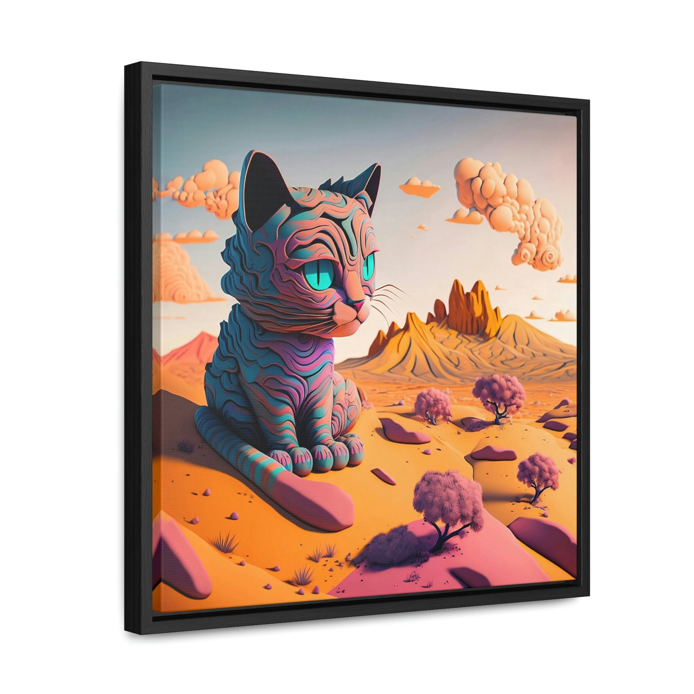 Cutie Cat: Surreal Baby Cat Art | Framed Wall Canvas