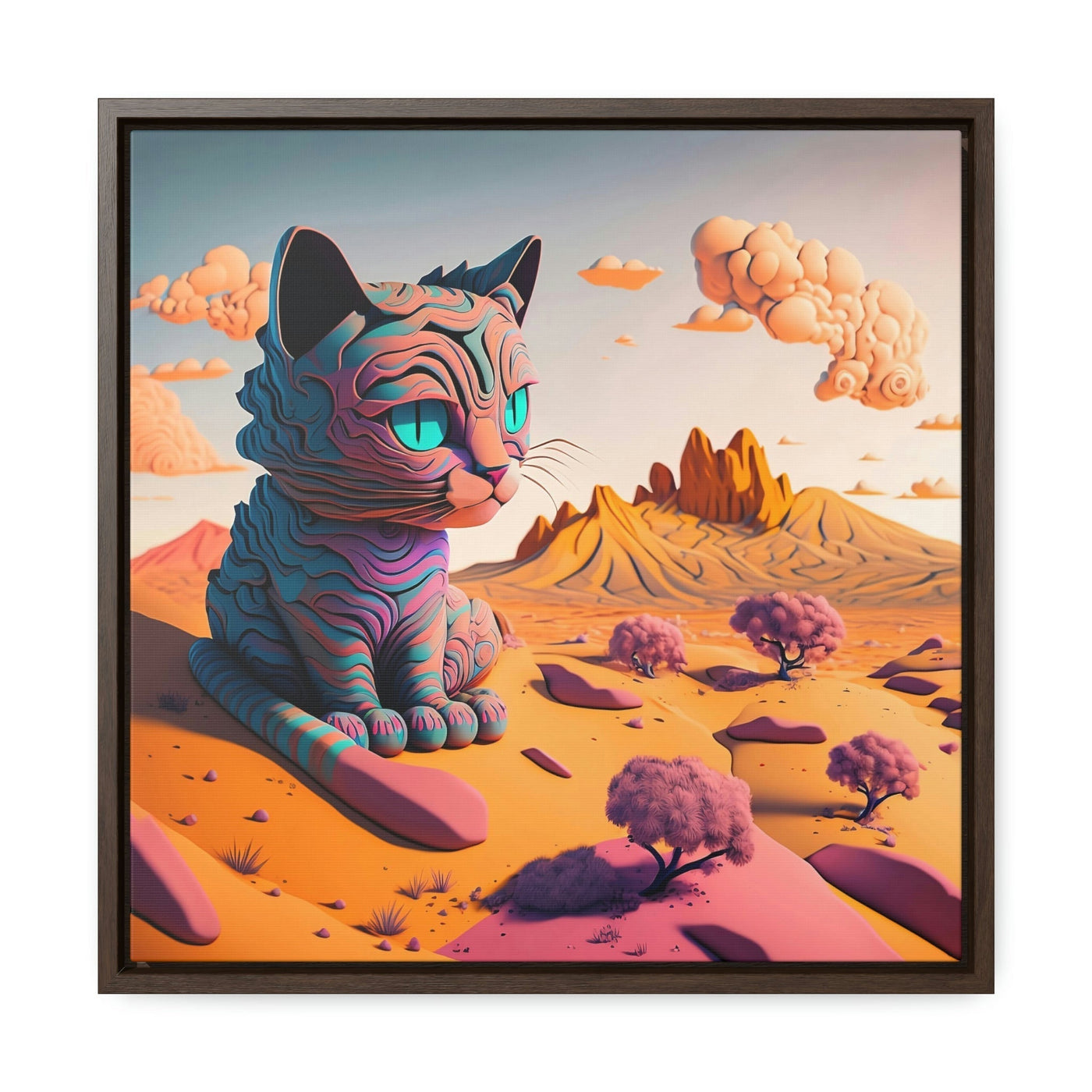 Cutie Cat: Surreal Baby Cat Art | Framed Wall Canvas