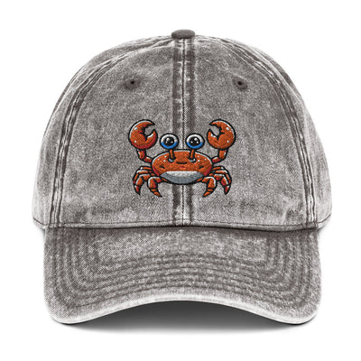 Cutie Crabby Acid Wash Embroidered Dad Hat