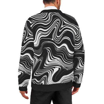 Disruptive Chic Monochrome Cardigan – Artistic Black and White Knitwear