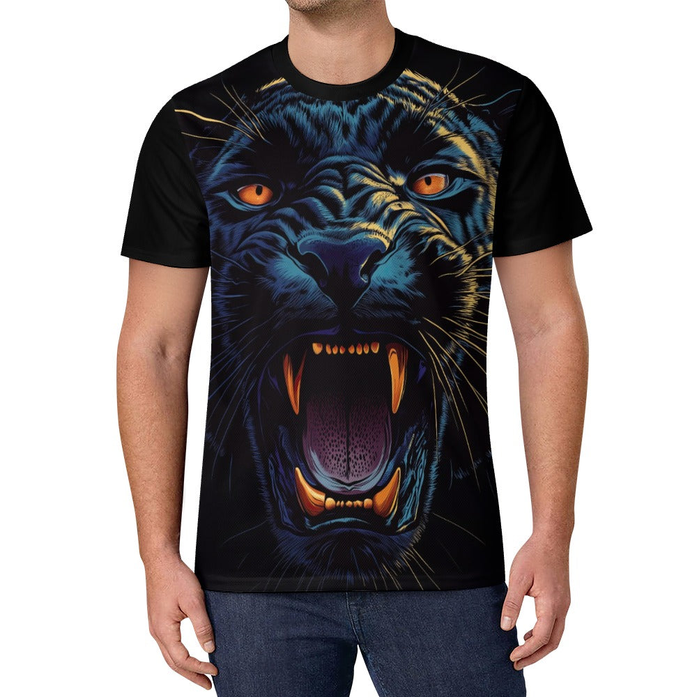 Fierce Bold Black Panther T-Shirt Icy Silk