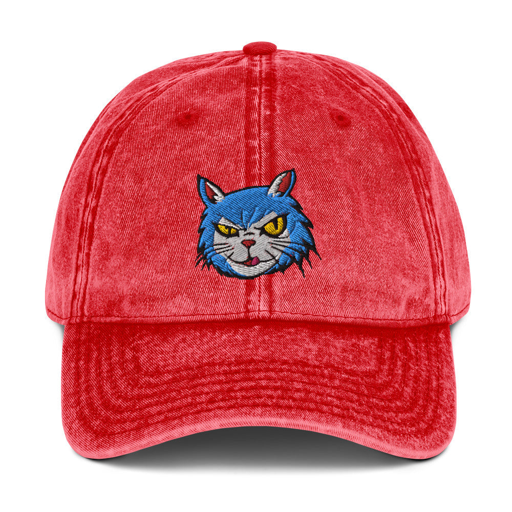 Flirty Cute Cat Acid Wash Dad Hat