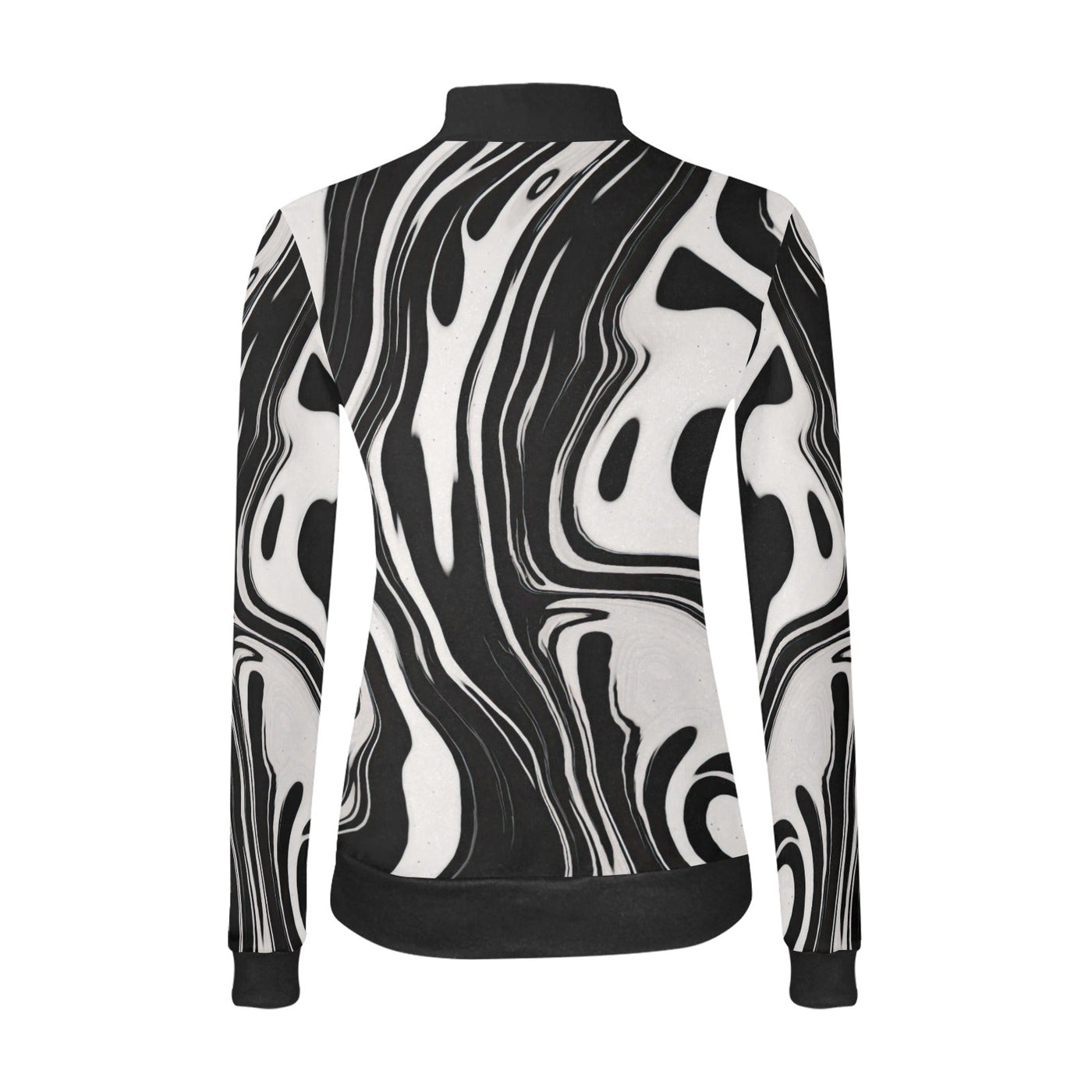 Floating ink Black & White Elegant Mock Neck Sweater