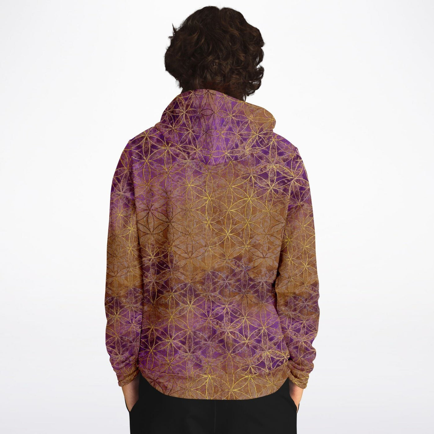 Flower of Life Hoodie Brown Purple Gold | Sacred Geometry Fashion