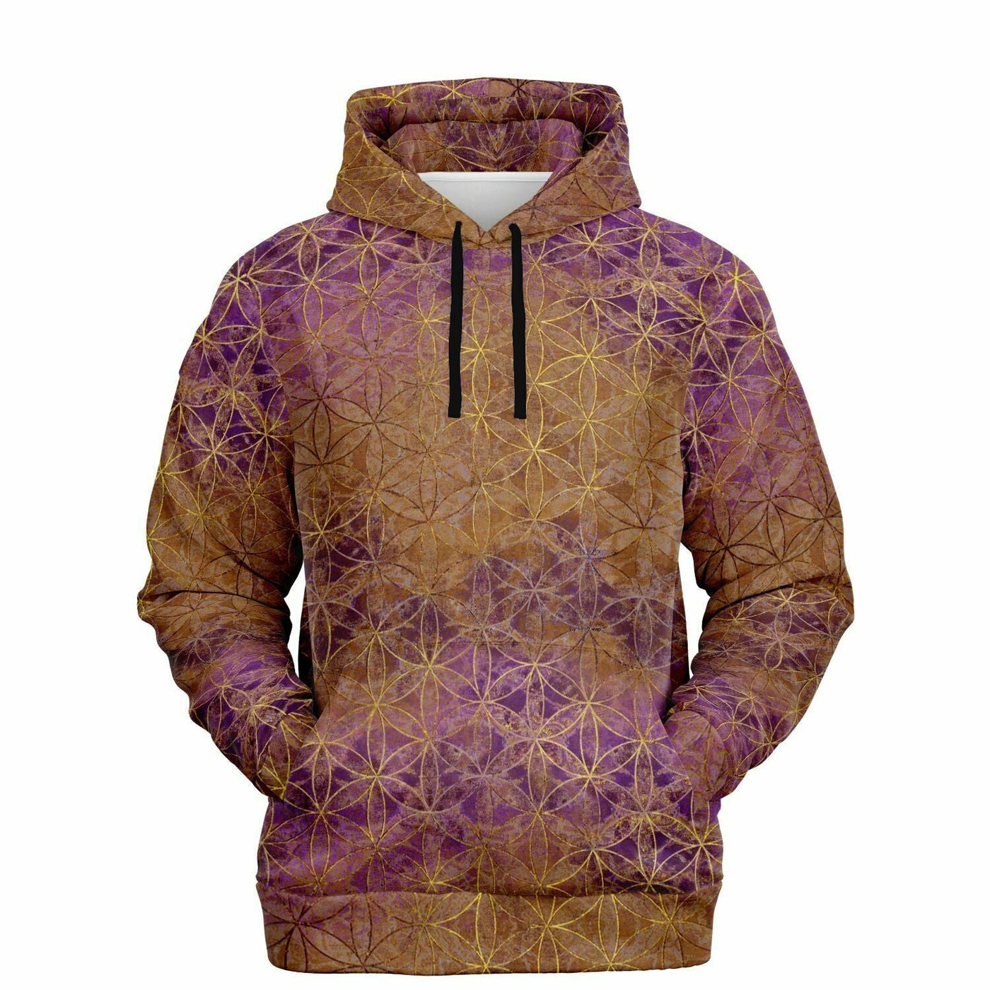 Flower of Life Hoodie Brown Purple Gold | Sacred Geometry Fashion