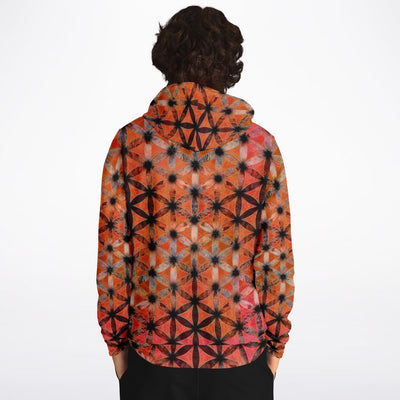Flower of Life Hoodie Orange Black | Sacred Geometry Fashion