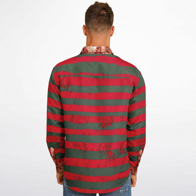 Freddy Krueger Shirt – Nightmare-Inspired with Burned Collar & Cuffs