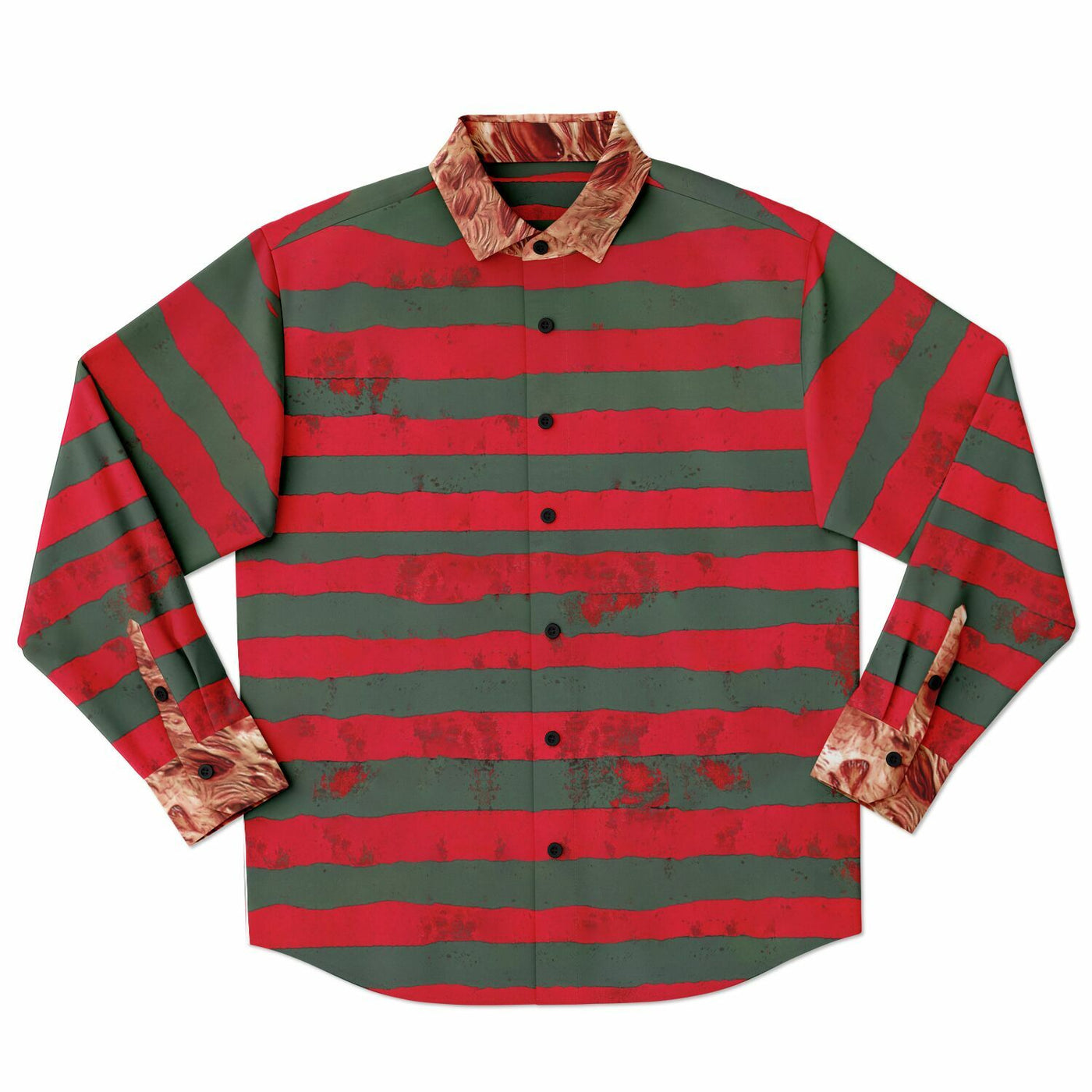 Freddy Krueger Shirt – Nightmare-Inspired with Burned Collar & Cuffs