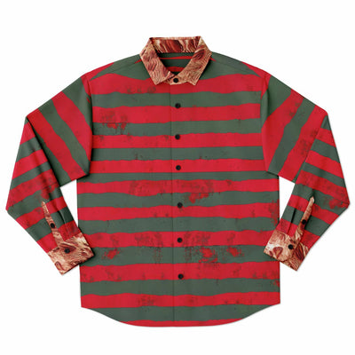 Freddy Krueger Shirt – Nightmare-Inspired with Burned Collar & Cuffs