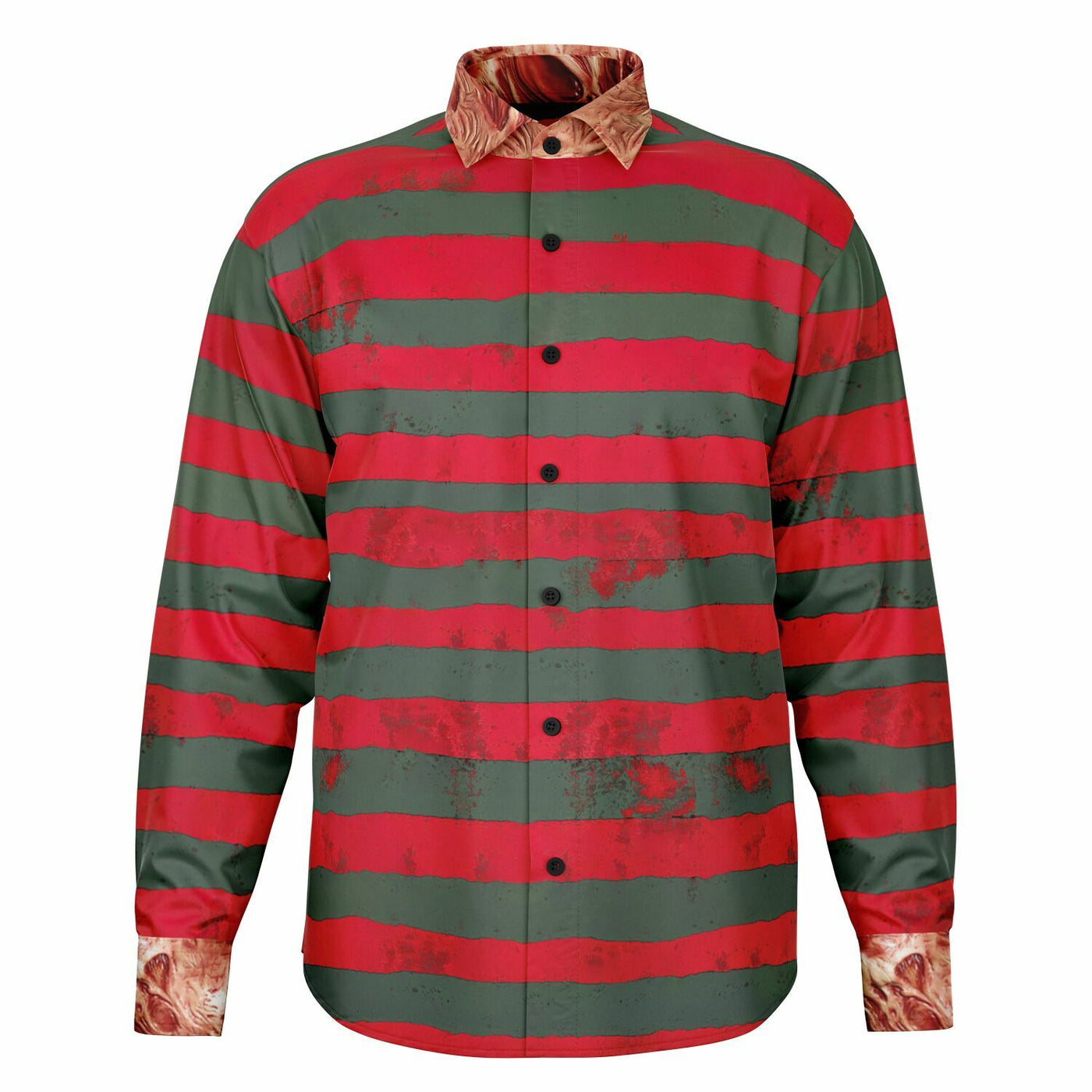 Freddy Krueger Shirt – Nightmare-Inspired with Burned Collar & Cuffs