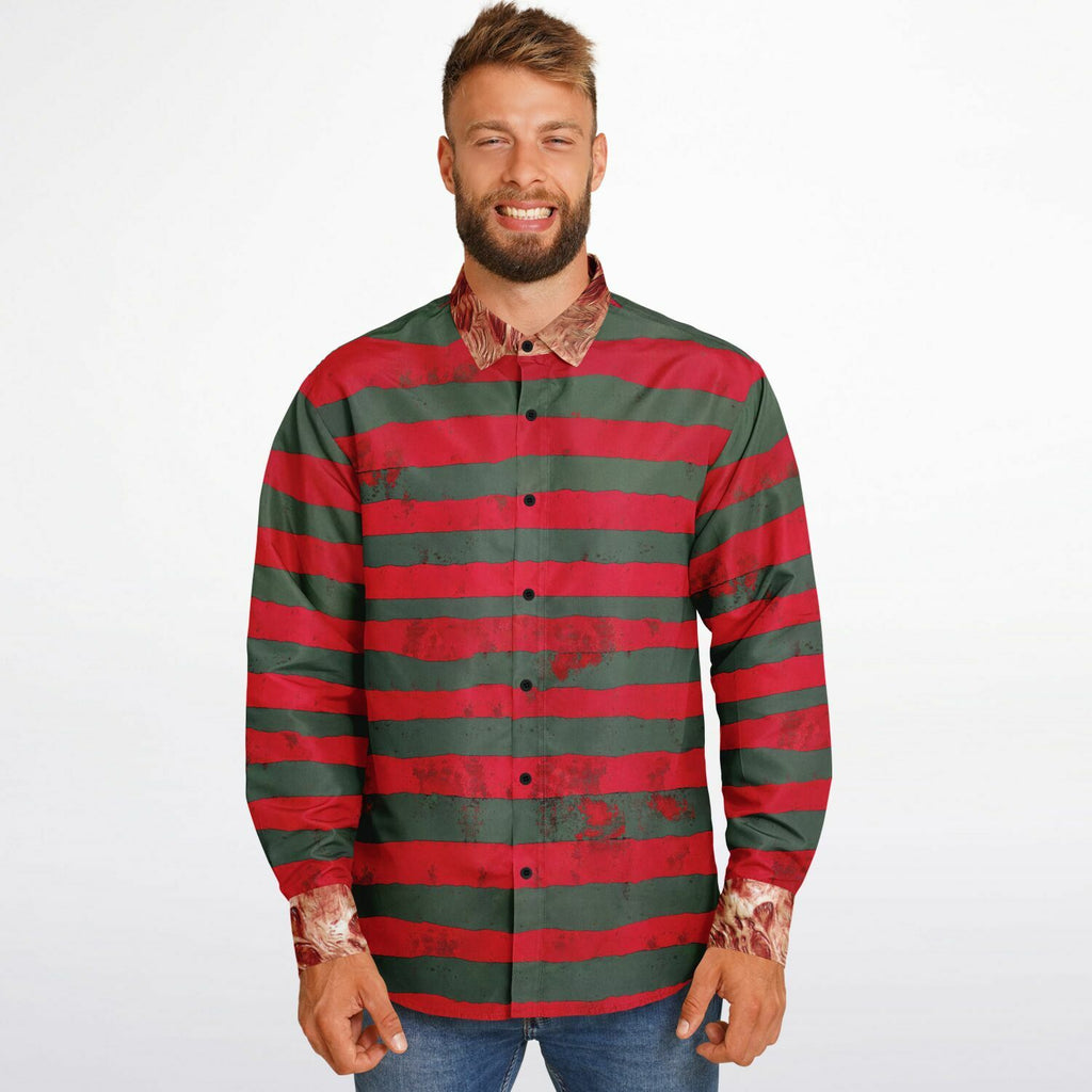freddy krueger dress shirt Freddy Vs. Jason Freddy Sublimated Woven Button-Up
