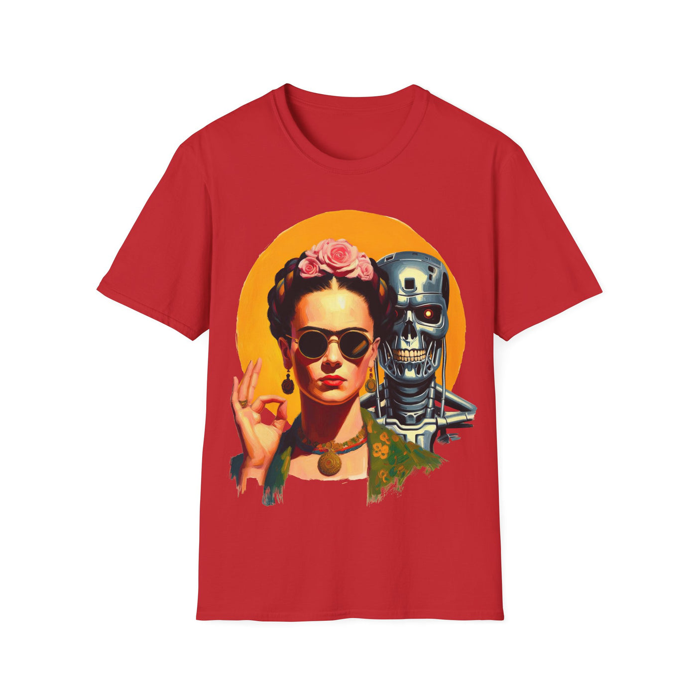 Frida Kahlo Modern Calavera T-Shirt – Cyberpunk Terminator Graphic Tee
