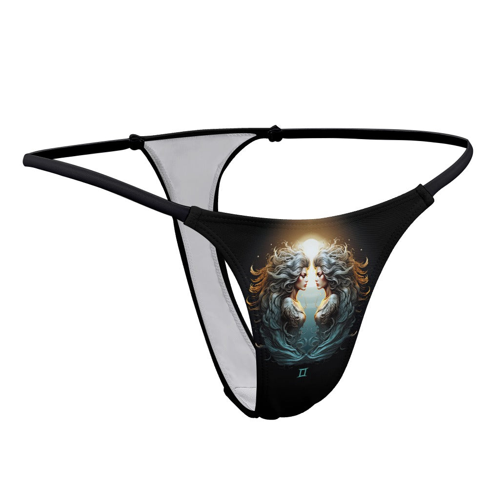 Gemini Zodiac Sign Ladies Thin Thong