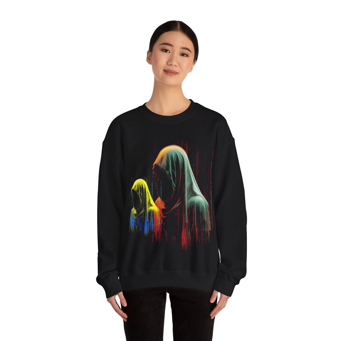 Glitchy Occulted Caped Figures Classic Sweatshirt