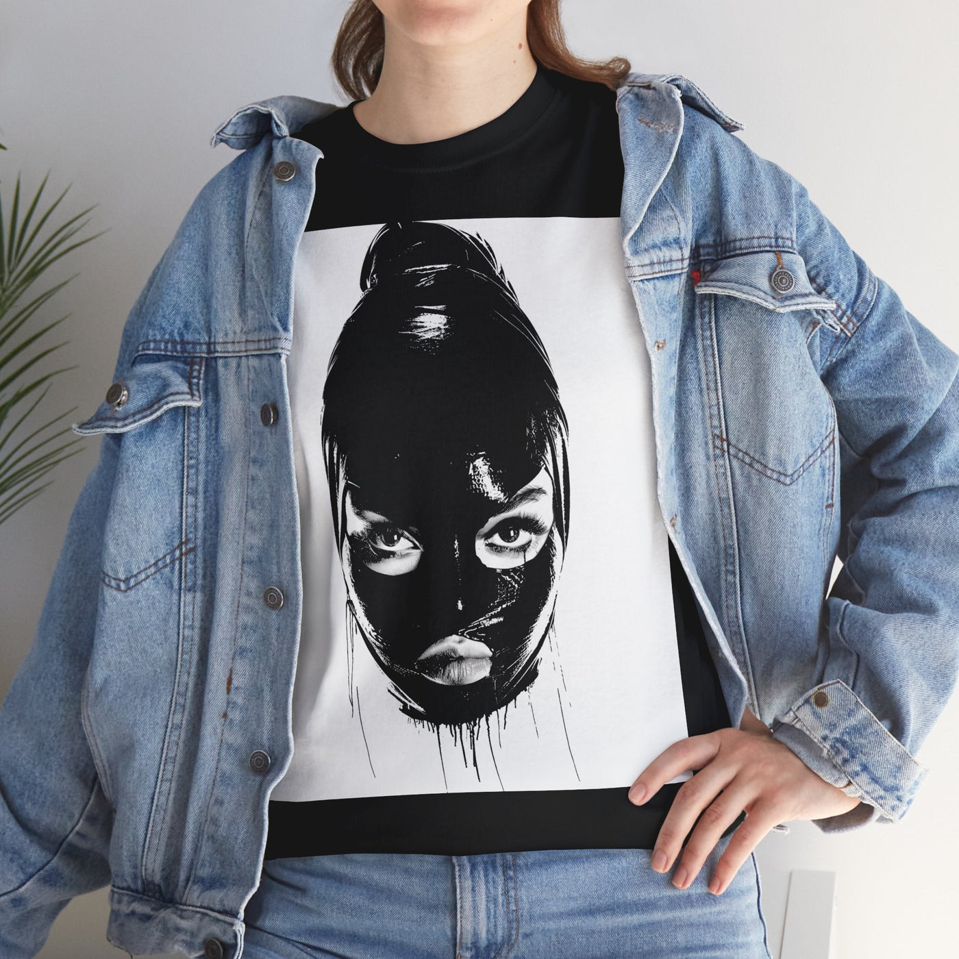 Head of Wicked Girl with Latex Hood T-Shirt