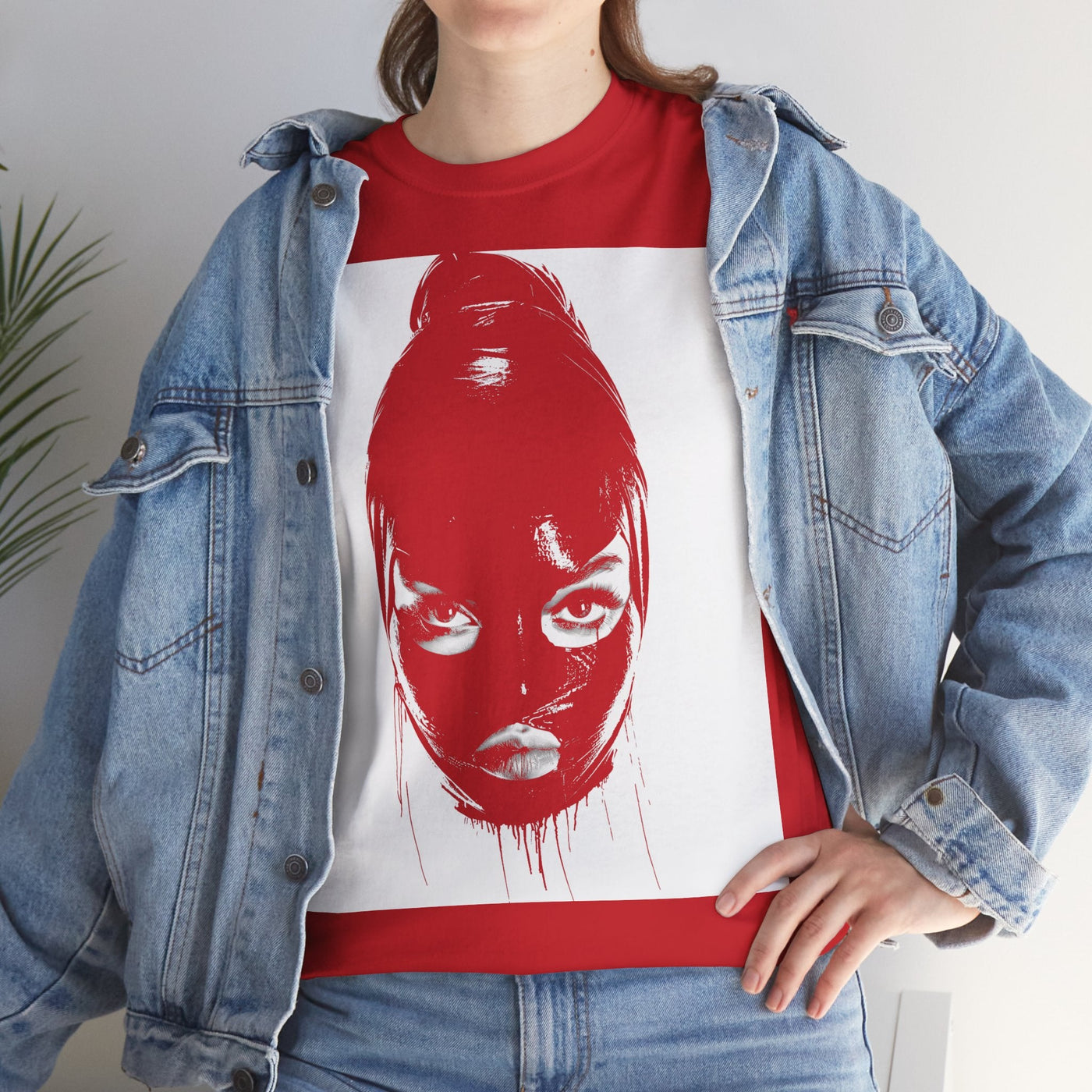 Head of Wicked Girl with Latex Hood T-Shirt