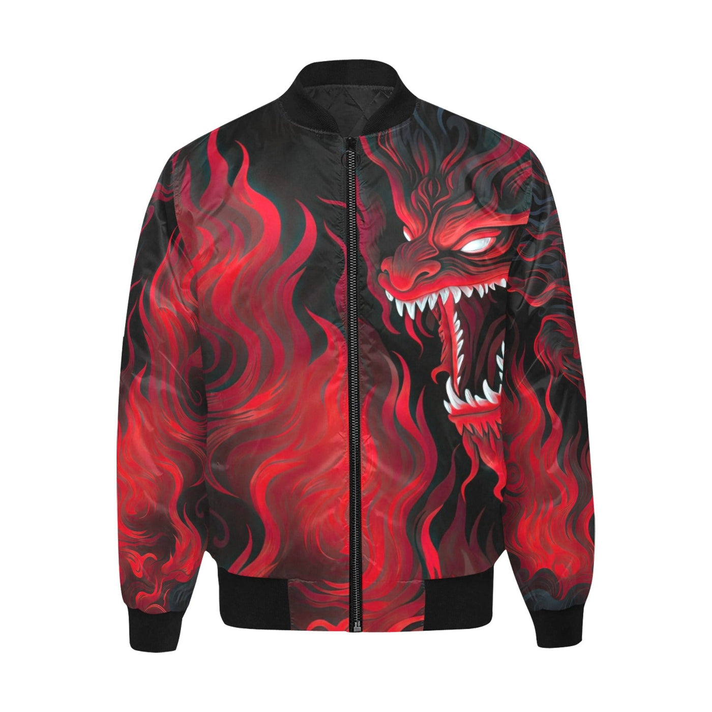 Hell Dragon Quilted Bomber Jacket