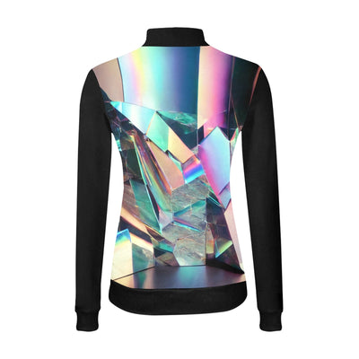 Holographic Mirror Mock Neck Sweatshirt – Futuristic Iridescent Style