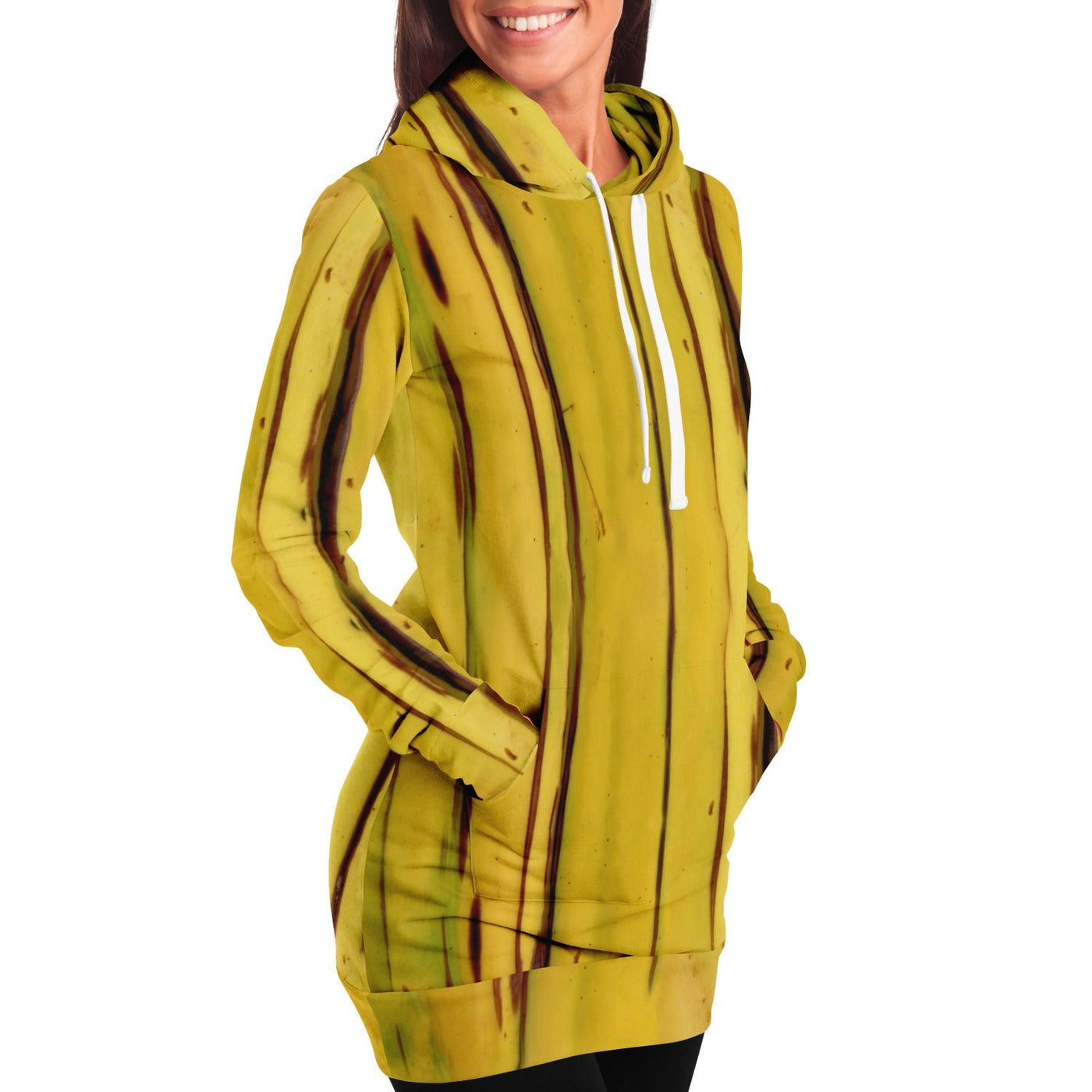 I'm Banana - Banana Peel Pattern Long hoodie Dress