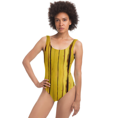 I'm Banana - Banana Peel Pattern One Piece Swimsuit