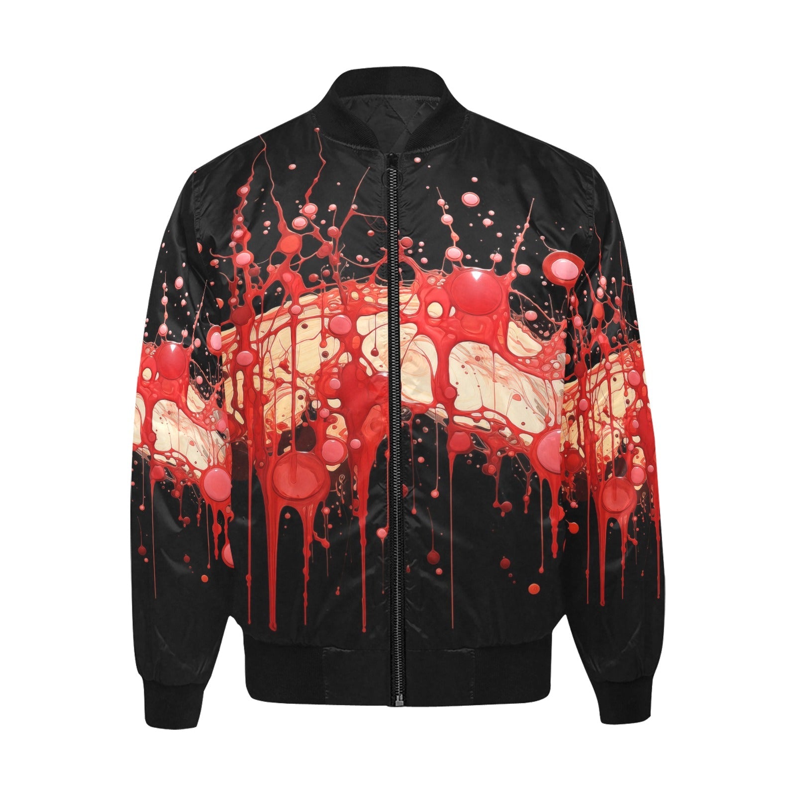 Leaky Guts Sickstem Splatter Quilted Bomber Jacket – TimeElements.shop