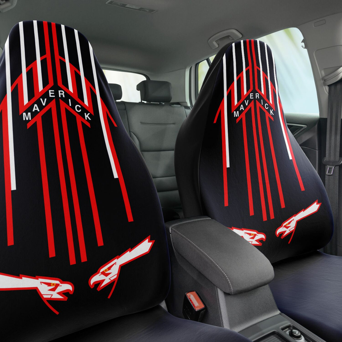 Maverick Car Seat Covers With Top Gun Helmet Graphic