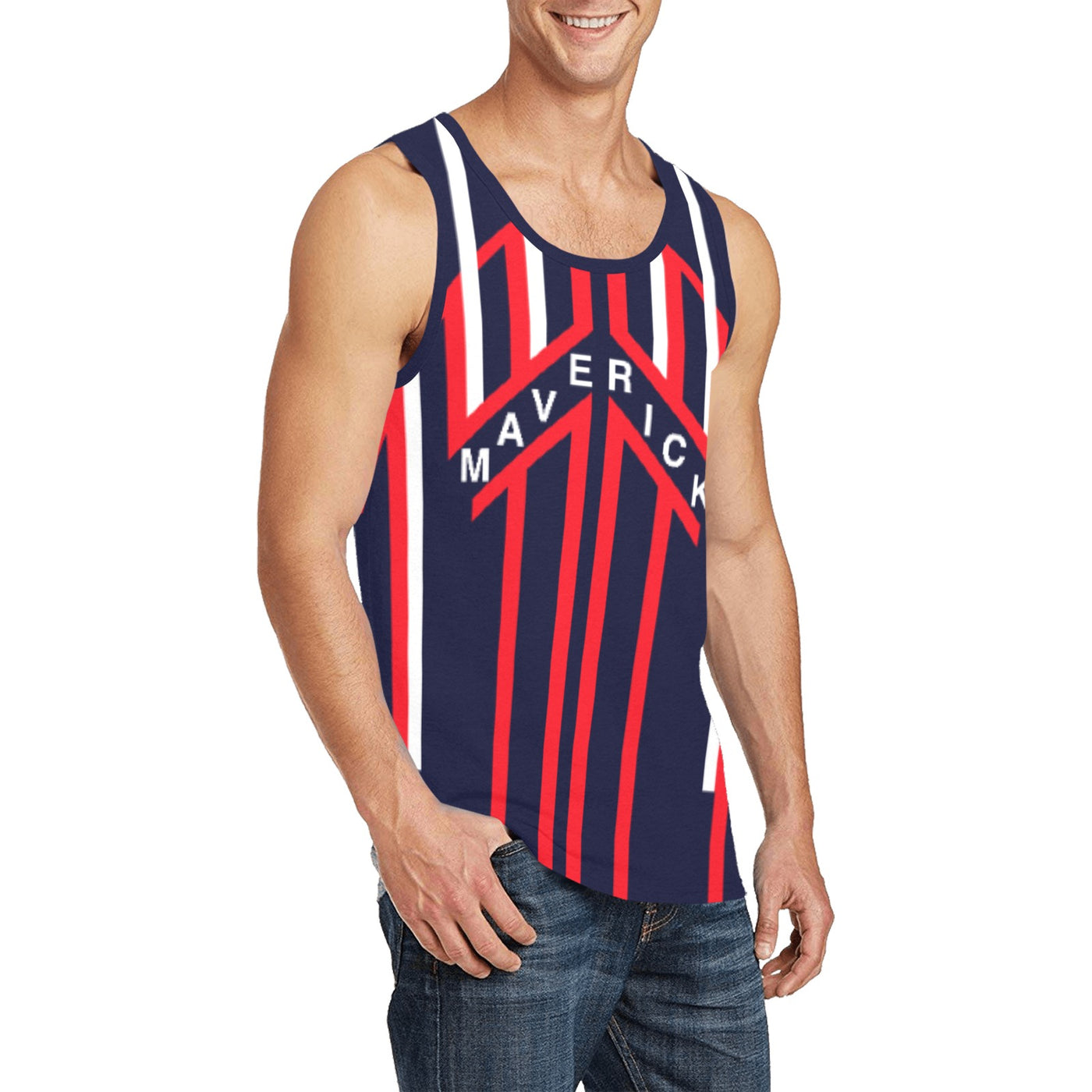 Maverick Tank Top – Top Gun Fighter Pilot Helmet Graphic side