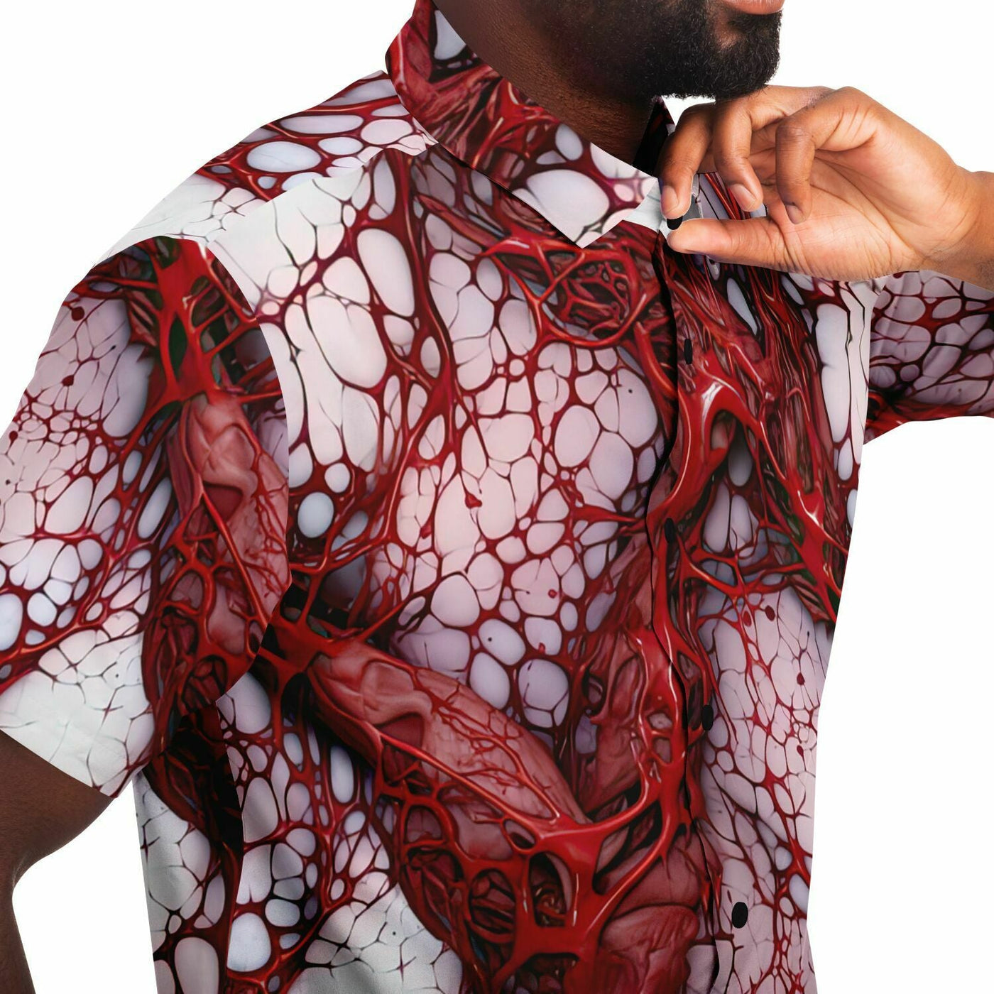 Medical Dark Art Style Creepy Lymphatic System Short Sleeves Shirt