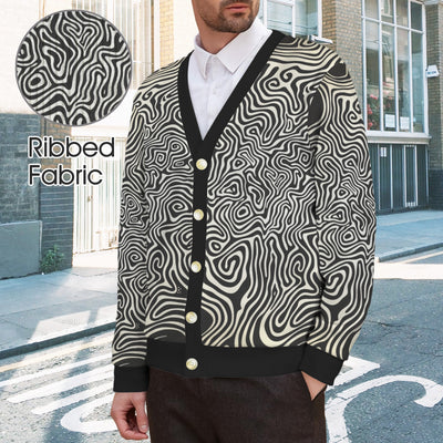 Men’s Abstract Swirl Print Bomber Jacket – Modern Art-Inspired Fashion