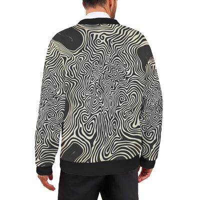 Men’s Abstract Swirl Print Bomber Jacket – Modern Art-Inspired Fashion