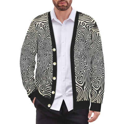 Men’s Abstract Swirl Print Bomber Jacket – Modern Art-Inspired Fashion