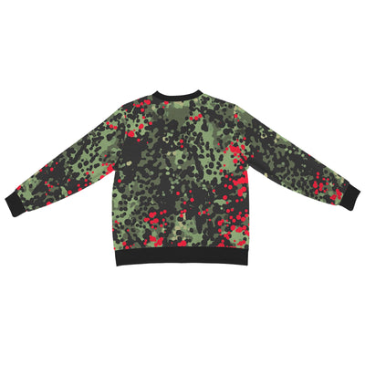 Men’s Flecktarn Camo Cardigan with Red Accents – Military Inspired Fashion